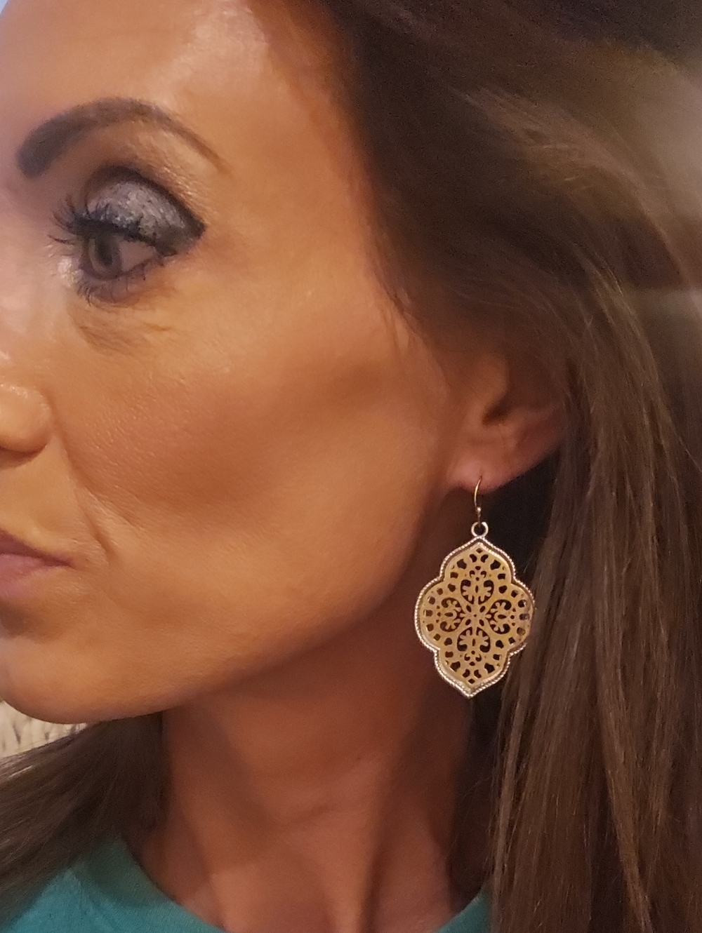Gold Filigree Drop Earrings - Women Jewelry